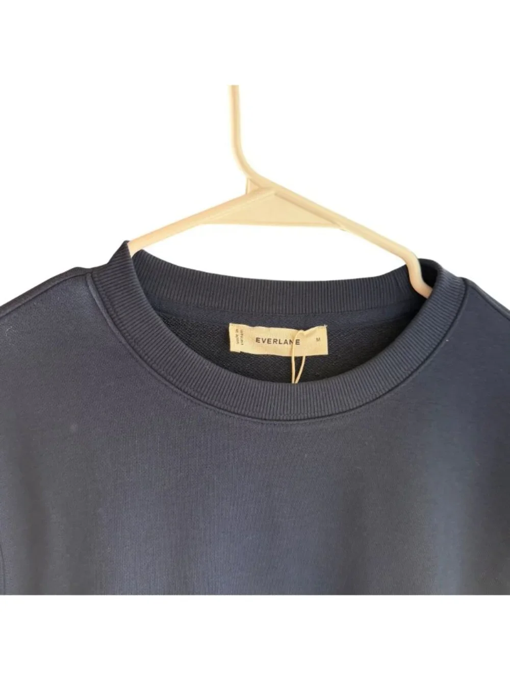 Everlane The Off Duty Terry Crew Neck Sweatshirt Navy Blue Size Medium NWT